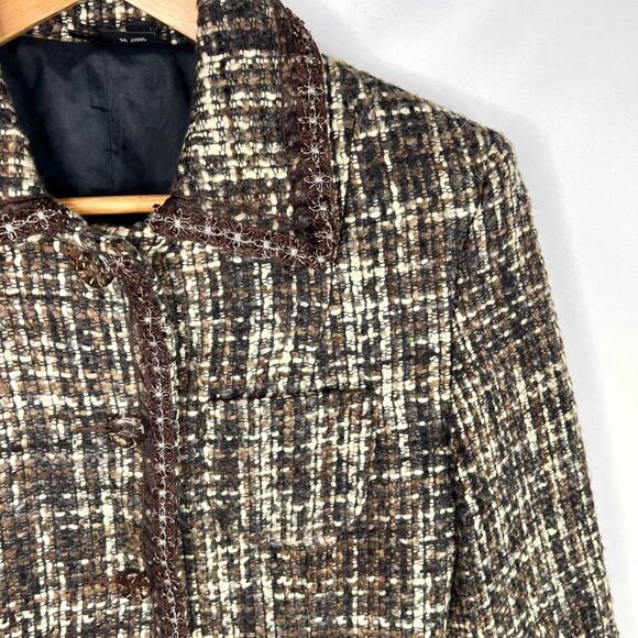 Kenzie Brown Tweed Blazer Jacket 6 - Picture 3 of 12